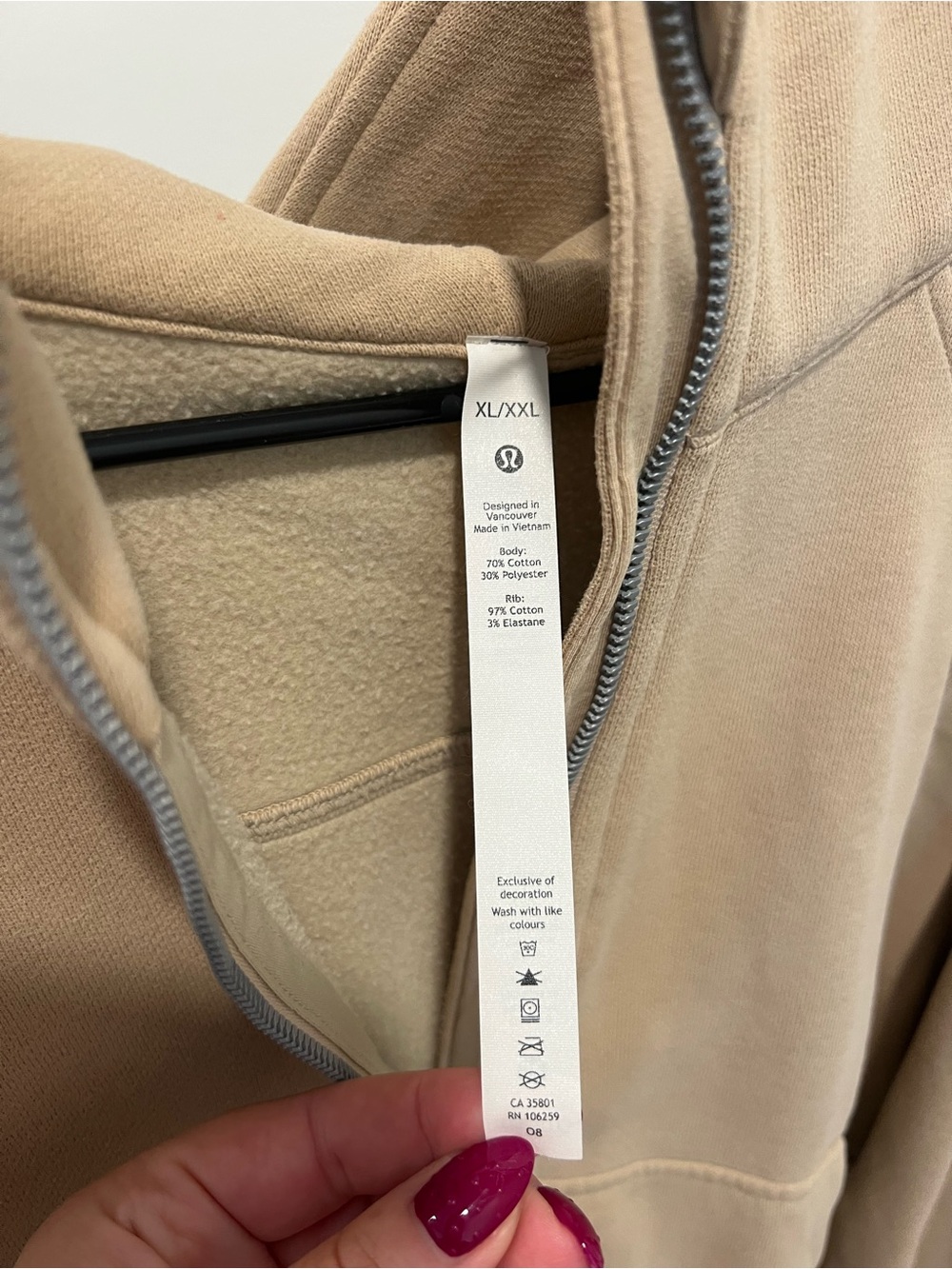 lululemon athletica Half-Zip Crop Hooded Jacket in Beige - Picture 3 of 4